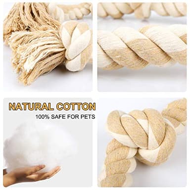 Fida Dog Rope Toys for Large/Medium Aggressive Chewers, Tough Cotton Chew Toy, 3 Feet 5 Knots Indestructible, Tug of War Dog Pull Rope Teeth Cleaning - Image 3