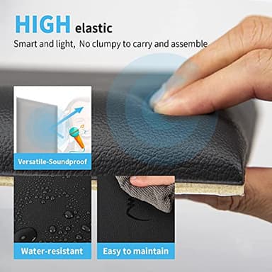 Art3d Peel and Stick Black King Headboard, 12-Pack Upholstered Headboard for Queen, Full-Size Bed, Padded Wall Panel - Image 4