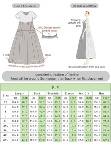 YESNO Women Casual Loose Bohemian Floral Dress with Pockets Short Sleeve Long Maxi Summer Beach Swing Dress (3XL EJF Solid C Dark Cyan) - Image 5