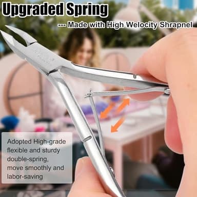 LePinko 4 Packs Upgraded Cuticle Trimmer kit, Sharp Dead Skin Clipper, Labor-saving Cuticula Remover for Fingernail Toenail, Manicure Pedicure Tool for Women Men, 5mm Jaw - Image 6