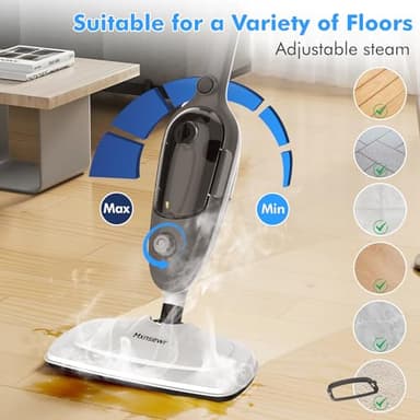 Steam Mop - All-in-one Powerful Handheld Steam Cleaner Detachable Floor Steamer with 11 Accessories, MultiPurpose Steamer for Hardwood Floors, Clothes,Windows,Tiles,Furniture,Carpet, Whole Home Use - Image 2