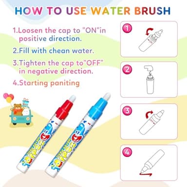 Toddler Toys Water Doodle Mat: 40 X 30 Inch Mess Free Coloring & Drawing Instant Drying Mat - Kids Learning Toys for Girls Age 3-5 Home Educational Activities - Birthday/Christmas Gifts for Girls Boys - Image 7