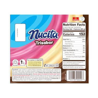 NUCITA Trisabor, Creamy Chocolate, Vanilla & Strawberry Candy, 7.9 Oz (Pack of 1) - Image 2