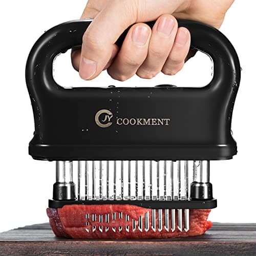 JY COOKMENT Meat Tenderizer with 48 Stainless Steel Ultra Sharp Needle Blades, Kitchen Cooking Tool Best for Tenderizing, BBQ, Marinade - Image 1