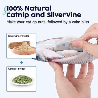 Potaroma Cat Toys Flopping Fish with Catnip, Moving Kitten Kicker, Floppy Wiggle Carp for Small Dogs, Interactive Motion Kitty Exercise, 10.5 Inches - Image 4