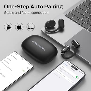 Monster Open Free AC100 Open Ear Headphones, Bluetooth 5.3 Wireless Earbuds with Earhooks, Immersive Stereo Sound by Dual Large Driver, Clear Talk, 30H Playtime,Waterproof Sport Earbuds for Running - Image 7