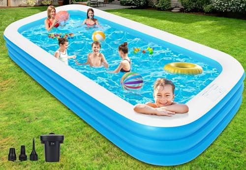 Extra Large Inflatable Pool for Adults, 150" X 74" X 22" Big Blow-Up Pool Swimming Pool, 2025 Upgraded Oversized Thickened Family Pools for Backyard Summer Outdoor - Image 1