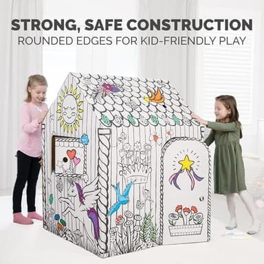 Bankers Box at Play Color in Unicorn Playhouse, Cardboard Playhouse and Life Size Craft Activity for Kids and Families - Image 5