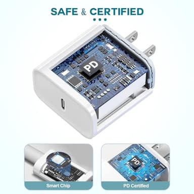 Fast Charger iPhone,iPhone Charger Fast Charging 2Pack USB C Wall Charger Block Fast i Phone Chargers 6FT Type-C USB C to Lightning Cable Cord for iPhone14/14Plus/13/12/11 Pro Max,Mini,8,iPad/AirPods - Image 4