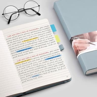 EMSHOI Notebook College Ruled - 256 Numbered Pages, 120 Gsm Thick Paper, A5 Hardcover Leather Lined Journal for Men & Women Work School Journaling Writing Diary 5.7" X 8.3"(GrayBlue) - Image 6