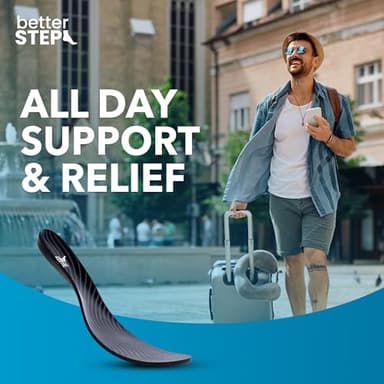 Arch Support Insoles for Women & Men Plantar Fasciitis Insoles, High Arch Support Insoles, Orthotic Pain Relief, All Day Comfort (Mens 10-10.5 | Womens 12-12.5) - Image 3