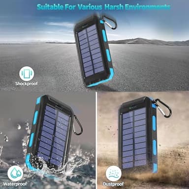 YOLOSKS Solar Charger Power Bank, 39800mAh Portable Charger Fast Charger USB C Port Built-in Led Flashlight and Compass for All Cell Phone and Electronic Devices - Image 6