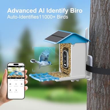 Smart Bird Feeder with Camera, Solar Powered, AI Recognition, Auto-Capture & Instant Notify, Identify 11,000+ Birds, 2K HD Footage, for Bird Enthusiasts, Outdoor Garden. - Image 2