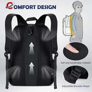 Baseball Bag for Youth & Adult Lightweight Softball Bat Bag with Shoe Compartment, External Helmet Holder and Fence Hook Waterproof Baseball Backpack Hold T-Ball, Bat and Softball Equipment, Black - Image 6