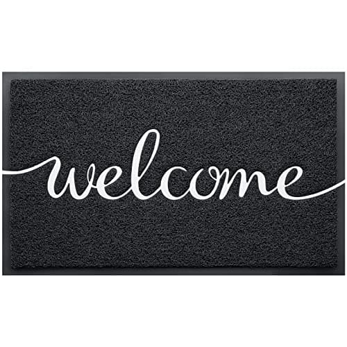 CozyBounty Door Mat Welcome Mats Outdoor Indoor Non-Slip Doormat for Entryway Low-Profile Floor Mat for Yard, Garage, High Traffic Areas (32"x20", Black) - Image 1