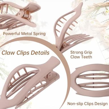 French Concord Hair Clips - 6Pcs Side Slide Volume Clips for Women Girls, Strong Hold No Slip Grip, Thick or Thin Hair (Matte Finish, L:4.6 IN, W:1.97IN) - Image 5