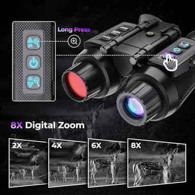 GOYOJO 4K Head-Mounted Night Vision Goggles & Binoculars for Adults – Infrared NVG with Manual Focus & 8X Digital Zoom for Hunting, Camping, and Outdoor Surveillance - Image 7