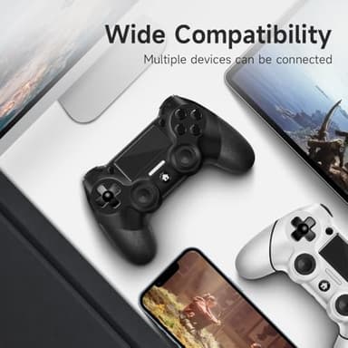 AceGamer 2 Pack for PS4 Controller, Wireless Controller for PS4/Pro/Slim/PC, with Non-Slip Grip of Both Sides and 2 USB-C Cable! (Black and White) - Image 4