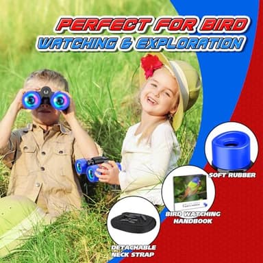Binoculars Toys for Kids Ages 3-8: Spidolapse Outdoor Adventure Toy with Bird Watching Guide for 4 5 6 7 8 Year Old Boys Girls Birthday Gifts Toddler Travel Camping Binoculars Toy Age 4-6 - Image 4