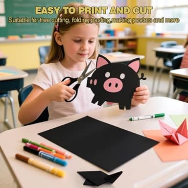 TUXIYA 300 Sheets Black Cardstock Paper,8.5 x 11 Inch Cardstock Paper,180 GSM/65LB Card Stock Printer Paper for Art,Invitations,DIY Cards,Watercolor & Craft Projects - Image 6