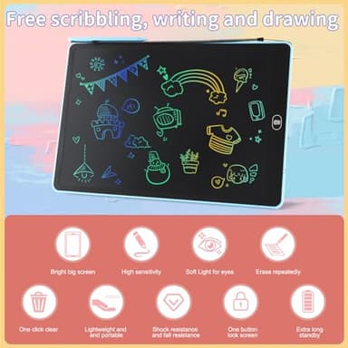16 inch LCD Writing Tablet for Kids Adults,Colorful Drawing Pad Doodle Board School Supplies Christmas Gifts Toys for Girls Boys 3 4 5 6 7 8 Year Old Girl Boy Birthday Gift Ideas (Blue) - Image 7