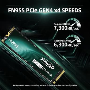 Fikwot FN955 1TB NVMe SSD M.2 2280 PCIe Gen4x4, Up to 7300MB/s, 3D NAND TLC Flash Internal Solid State Drive, Configure SLC Cache, Storage and Memory Expansion for PS5 Laptop Desktop - Image 2