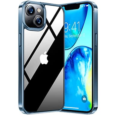 TORRAS Diamond Clear Designed for iPhone 14 Case & iPhone 13 Case[Never Yellowing] [Military Grade Anti-Drop] Hard PC Back Flexible Bumper Shockproof Protective Slim Phone Cover 6.1 inch, Blue - Image 8
