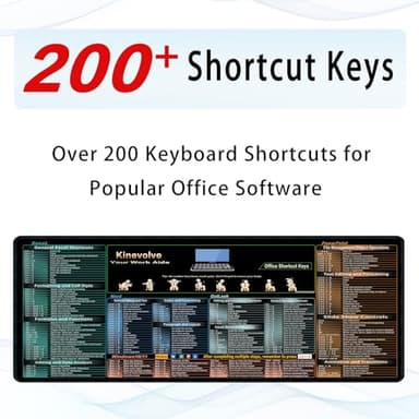 Kinevolve Mouse Pad for Excel/Word/Outlook/PowerPoint Cheat Sheet, Extended Large XL Office Shortcut Keyboard Desk Pad, Non-Slip Accessories Desk Mat 35.4" x 15.7" - Image 2