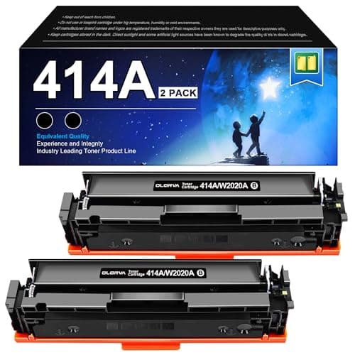 414A Black Toner Cartridge (With Chip) - 2 Pack Compatible Replacement for HP 414A Black Toner Cartridge 414X Works with HP Color Laserjet Pro MFP M479fdw M454dw M454dn M455dn M479fdn Printer | W2020A - Image 1