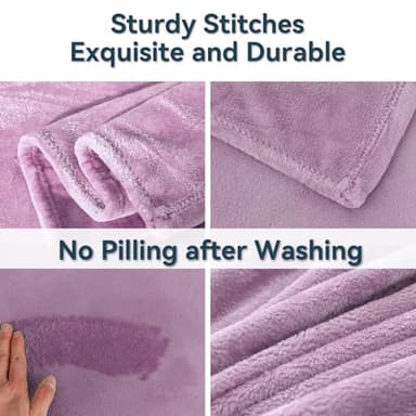 Fleece Blanket Lightweight Throw Blankets for Sofa,Couch,Bed,Super Soft Cozy Microfiber Blanket(Lilac，9090) - Image 6