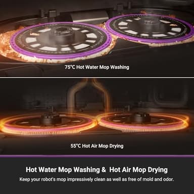 Eureka J15 Pro Ultra Robot Vacuum and Mop with Self Emptying Base, 16,200 Pa Suction, Flex-Arm Design Mop, Auto Mop Hot Water Washing & Hot Air Drying, Anti-Tangle, AI Obstacle Avoidance, Black - Image 3