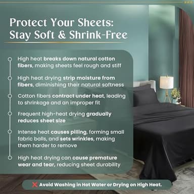 800 Thread Count Egyptian Cotton Sheets Queen Sheet Set Deep Pocket,100% Cotton Bed Sheets Queen Size Set, No Pill Soft & Comfy Naturally Cool Breathable Elasticated Sheet & Pillowcase Sets- Charcoal - Image 5