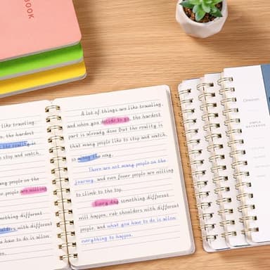 Oneirom Spiral Notebook-5.75" x 8.125" College Ruled Journal with Inner Pockets and 160 Pages,PU Leather Cover Business Journal, Twin-Wire Binding Notebook Perfect for Office & Home School Supplies - Image 5