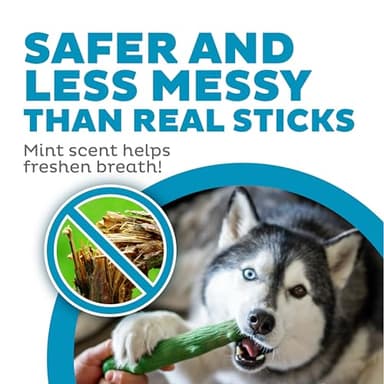 Outward Hound Dogwood Wood Durable Dog Chew Toys, Real Wood & Mint, 2-Pack, Large - Image 3