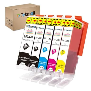 Tekmall PGI-280XXL CLI-281XXL 280XL 281XL Compatible Ink Cartridges Replacement for Canon Printer ts702 TR8620a - Image 1