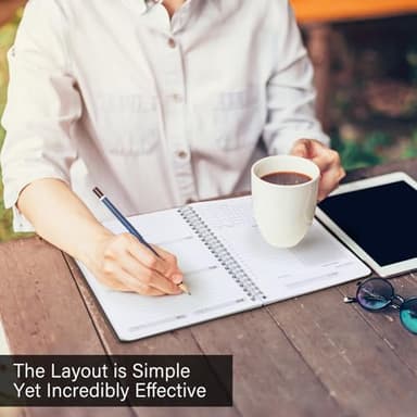 TREES Undated Weekly Planner, Weekly To Do List Notebook with Goal & Habit Tracker Organizer, A5 5.8"" x 8.0"" Weekly Planner Notebook with Spiral Binding for Men or Women, Black - Image 4