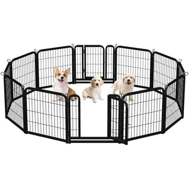 Yaheetech Dog Playpen Outdoor 24 inch 12 Panels Indoor Dog Fence Metal Dog Pen Heavy Duty Pet Puppy Exercise Pen for RV Camping Garden Yard - Image 1