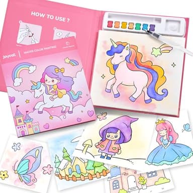 JoyCat Paint with Water Coloring Books for Toddlers, Watercolor Painting Sets for Kids Ages 3-5 4-8, Arts and Crafts Drawing Activities Toy Birthday Gift for Boys Girls (Magical Pony) - Image 7