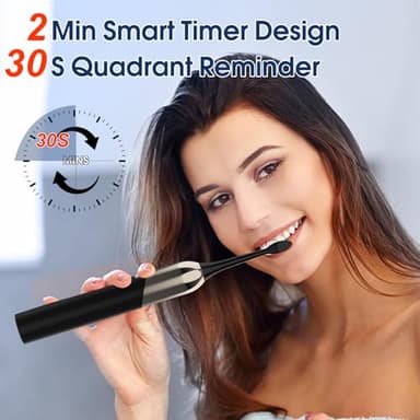 Electric Toothbrush for Adults, 5 Modes Sonic Toothbrush with 4 Brush Heads, 50000 VPM Deep Clean, 100-Day Battery Life, IPX7 Waterproof Rechargeable Toothbrushes Built-in Smart Timer for Home, Travel - Image 7