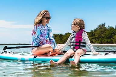 Polar Outdoors by Roc Inflatable Stand Up Paddle Board with Premium SUP Paddle Board Accessories, Wide Stable Design, Non-Slip Comfort Deck for Youth & Adults (Mist W Kayak Seat) - Image 6