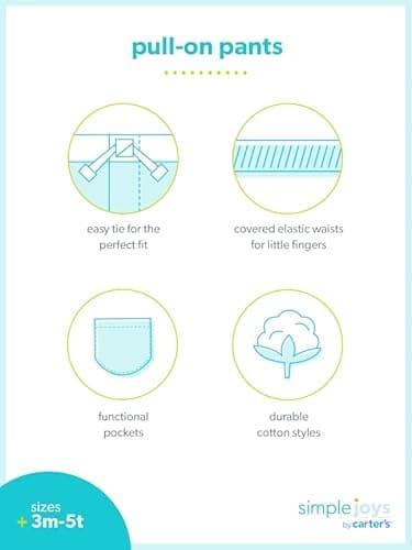 Simple Joys by Carter's Baby Boys' 2-Pack Pull On Pant, Green/Grey, 4T - Image 5