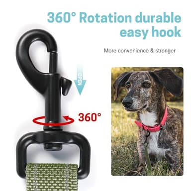 EasyEase Dog Leash with 2 Comfortable Soft Padded Handles 4FT Green Reflective Heavy Duty Pet Dog Walking Leashes Durable Dog Training Lead & Traffic Handle for Large Medium and Small Dogs - Image 5