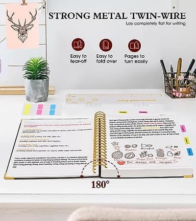 Spiral Notebook Journal 8.5” x 11”, 300 Pages Hardcover Leather Lined Journals for Women Men, A4 Large College Ruled Notebooks with 100 GSM Thick Paper, Spiral Journal for Writing Work School, Black - Image 6