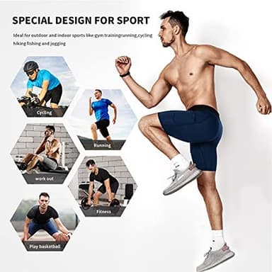 Niksa Compression Shorts Men 2/3 Pack, Compression Underwear for Men Athletic Shorts, Running Workout Fitness Shorts - Image 6