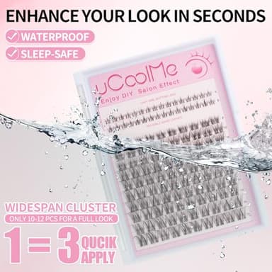 Venus Lash Clusters Kit 8-16mm with 5-6mm Bottom Lashes Wispy Natural Eyelash Clusters Kit D Curl -WideSpan DIY Eyelash Extension Kit Individual Fake Eyelashes Clusters Kit Thin Invisible Lash Band - Image 4
