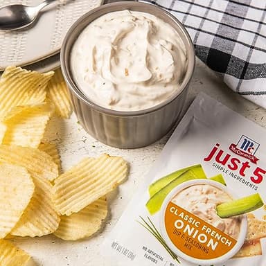 McCormick Just 5 Simple Ingredients Classic French Onion Dip & Seasoning Mix, 1 oz (Pack of 12) - Image 3