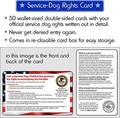 Service Dog Vest + ID Tag + 50 ADA Information Cards - Service Dog Harness in Sizes X Small to XX Large, Metal Dog Tag has Durable Clip, Service Animal Information Cards are 2-Sided. ESA Accessory Set - Image 4