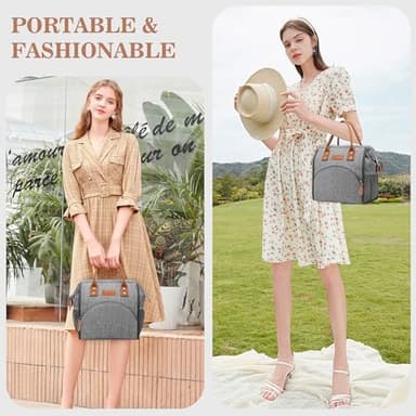 LOKASS Insulated Lunch Bag for Women & Men - Reusable 10 L Lunch Box for Women - Leakproof Tote Cooler Bag for Adults Work, Beach, Travel, Picnic (Grey) - Image 7