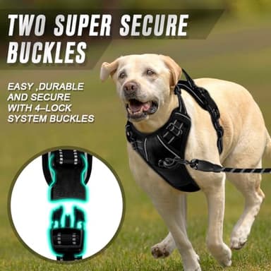 BARKBAY No Pull Dog Harness Front Clip Heavy Duty Reflective Easy Control Handle for Large Dog Walking(Black,M) - Image 4