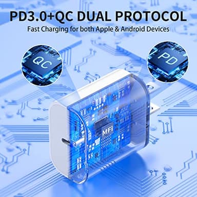 USB C Fast Charging 2Pack 25W Type C Wall Charger Block With 6FT Long USB C to Lightning Cable Compatible With Phone 14Pro/13 Pro/12/12 Pro Max/11/XS Max/XS/XR/X/8 - Pink - Image 4